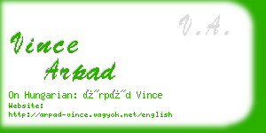 vince arpad business card